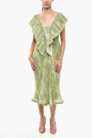 Vestito Plissettato HALLUCINOGENIC a Motivo Geometrico