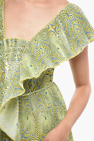 Vestito Plissettato HALLUCINOGENIC a Motivo Geometrico