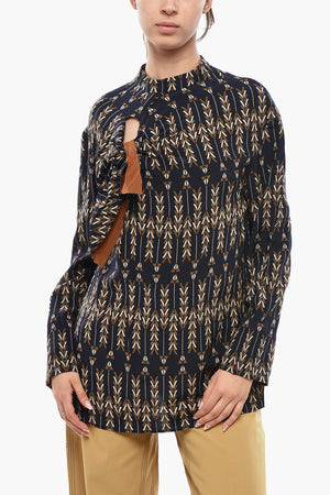 Blusa A Maniche Lunghe ZADIE In Seta Stampata Con Dettaglio Knot