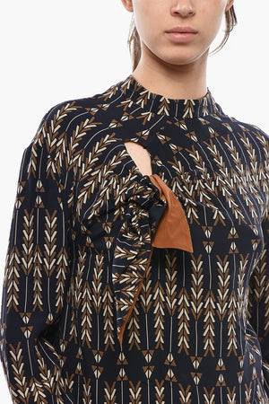 Blusa A Maniche Lunghe ZADIE In Seta Stampata Con Dettaglio Knot
