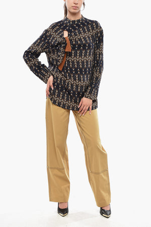 Blusa A Maniche Lunghe ZADIE In Seta Stampata Con Dettaglio Knot