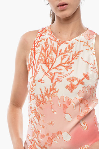 Ausgestelltes Seidenkleid ANABELLE Mit Botanischem Muster