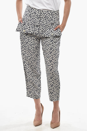 Cropped-Fit-Hose ORANGE Aus bedruckter Seide