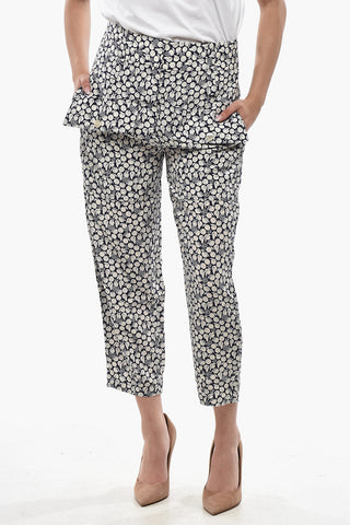 Cropped-Fit-Hose ORANGE Aus bedruckter Seide