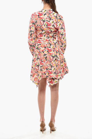 Flared Silk Dress FELICITY with Floral Pattern