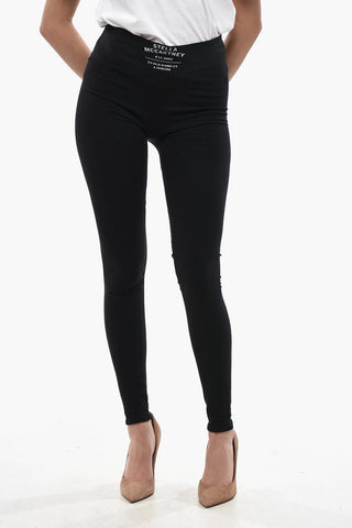 Ribbed Leggings with Embroidered Logo