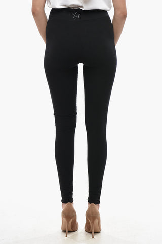 Ribbed Leggings with Embroidered Logo