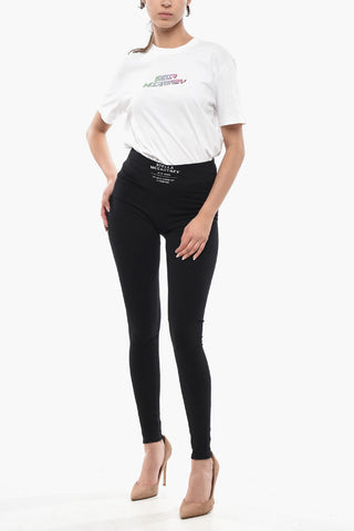 Ribbed Leggings with Embroidered Logo