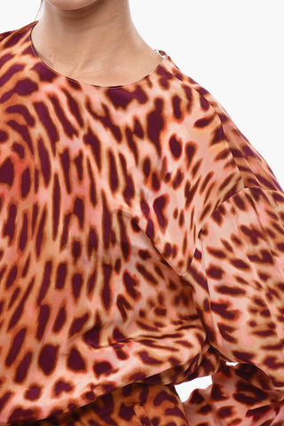 Printed Silk Long-Sleeved Jumpsuit ALL IN ONE