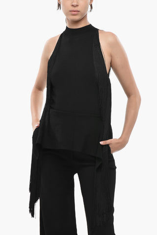 Knit Jumpsuit with Fringes
