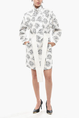 Langärmliges Shirtkleid YVONNE mit kontrastierendem grafischem Druck