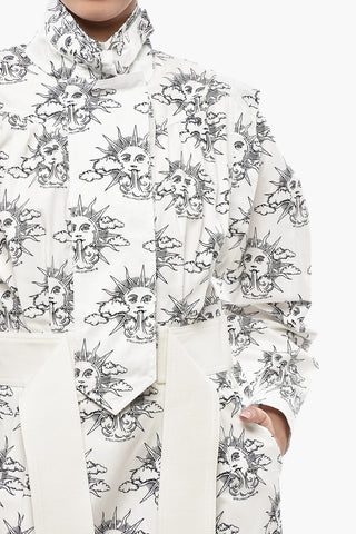 Long-Sleeve Shirt Dress YVONNE With Contrast Graphic Print