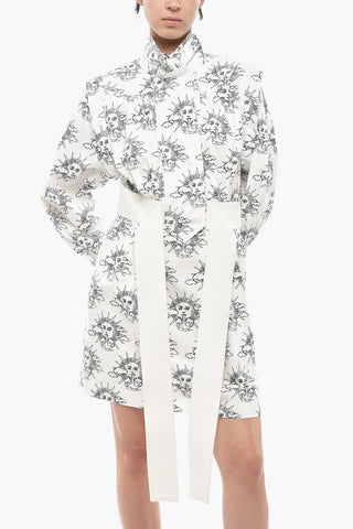 Long-Sleeve Shirt Dress YVONNE With Contrast Graphic Print