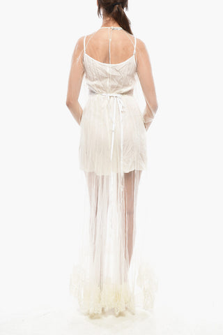 Vestito SOPHIA in Tulle a Maniche Lunghe con Finiture in Pizzo