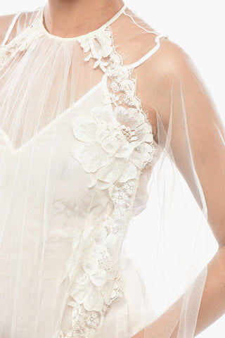 Vestito SOPHIA in Tulle a Maniche Lunghe con Finiture in Pizzo