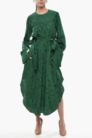 Chemisier Midi in Misto Seta Jacquard con Cintura