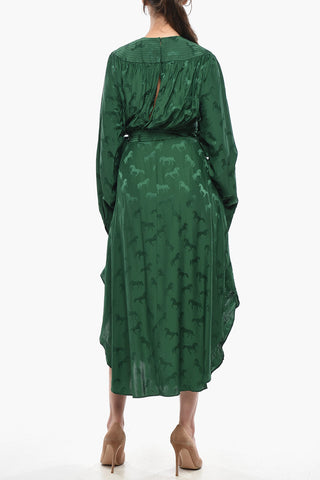 Chemisier Midi in Misto Seta Jacquard con Cintura