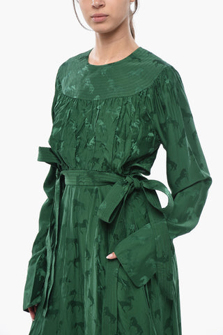 Chemisier Midi in Misto Seta Jacquard con Cintura