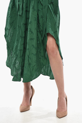 Chemisier Midi in Misto Seta Jacquard con Cintura