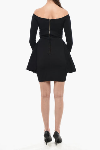 Peplum-Kleid aus Strick mit 3/4-Ärmeln