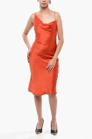 Satin Slip Dress with Low Back