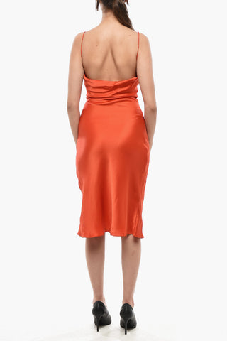 Satin Slip Dress with Low Back
