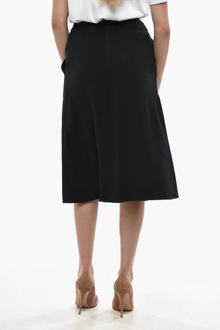 Midi Skirt with Floral Patch Motif