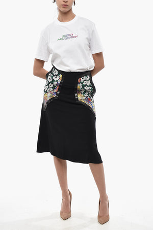 Midi-Rock Mit Blumenmuster-Patch