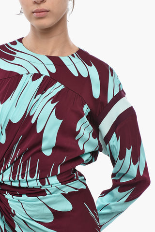 Minidress MAISIE Drappeggiato con Motivo Floreale
