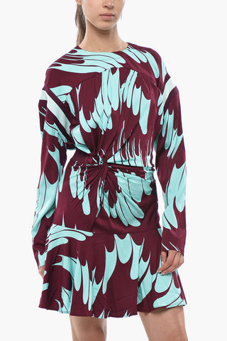 Minidress MAISIE Drappeggiato con Motivo Floreale