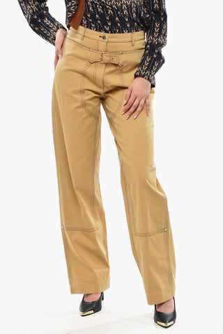 Hochgeschnittene Hose Mit Geradem Schnitt Und Schnallen-Detail