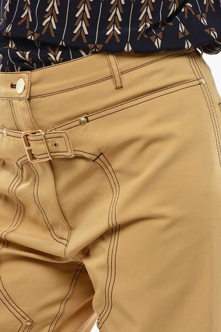 Hochgeschnittene Hose Mit Geradem Schnitt Und Schnallen-Detail