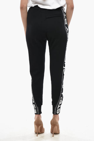 Cotton-Fleece Joggers with Logo Side Stripe