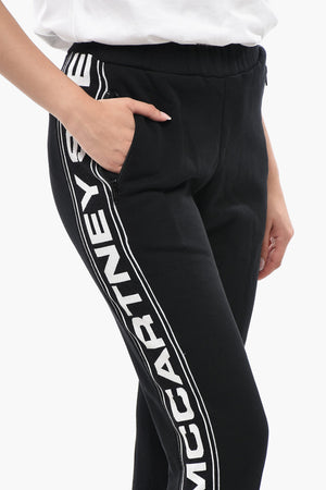 Joggers in Cotone Felpato con Banda Laterale Logata