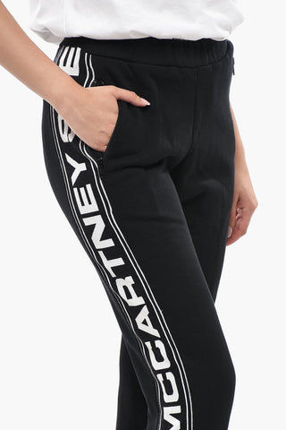 Cotton-Fleece Joggers with Logo Side Stripe