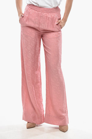 Palazzo-Hose Aus Seidenmischjacquard