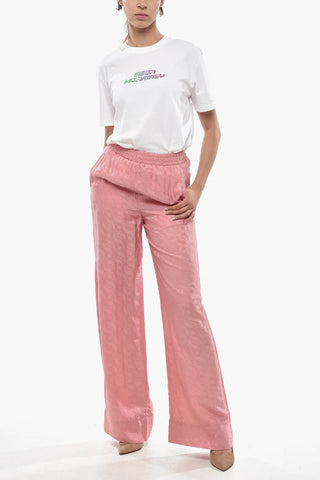 Silk-Blend Jacquard Palazzo Trousers