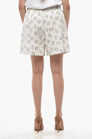 DISNEY Shorts in Seta e Nylon con Mano Topolino All-Over