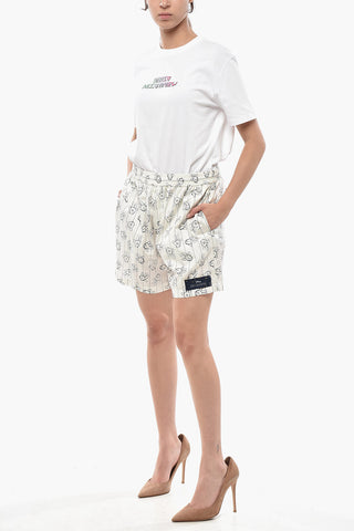 DISNEY Shorts in Seta e Nylon con Mano Topolino All-Over