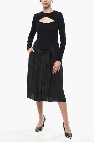 Midi-Kleid TECHNICAL mit vorderem Cut-out
