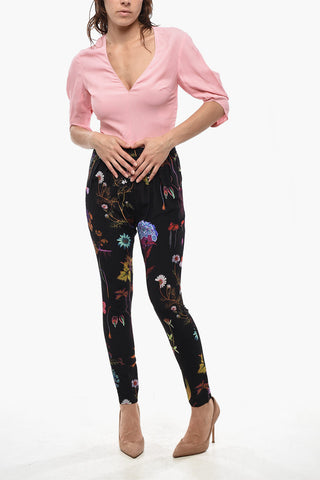 Silk Floral-Pattern Trousers CHRISTINA