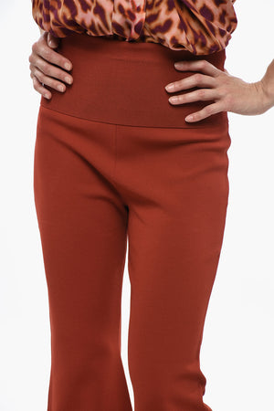 Pantaloni COMPACT Elasticizzati A Vita Alta Flare Fit