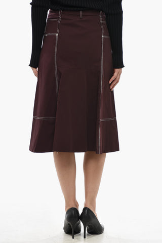 Midi-Rock WORKWEAR mit sichtbaren Nähten