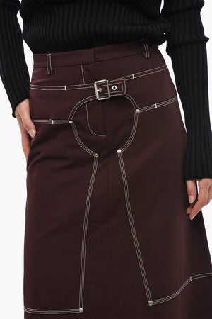 Midi-Rock WORKWEAR mit sichtbaren Nähten