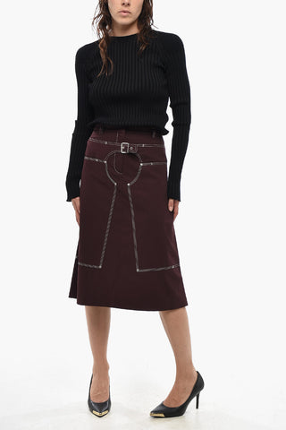 Midi-Rock WORKWEAR mit sichtbaren Nähten