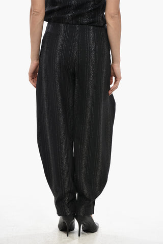 Ausgestellte Hose Aus Metallisiertem Stoff Mit Maxi-Schleife Vorne