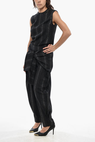 Ausgestellte Hose Aus Metallisiertem Stoff Mit Maxi-Schleife Vorne