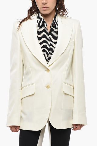 Two-Button Wool-Blend Blazer With Peak Lapel And Rear Vent