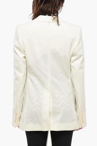 Two-Button Wool-Blend Blazer With Peak Lapel And Rear Vent