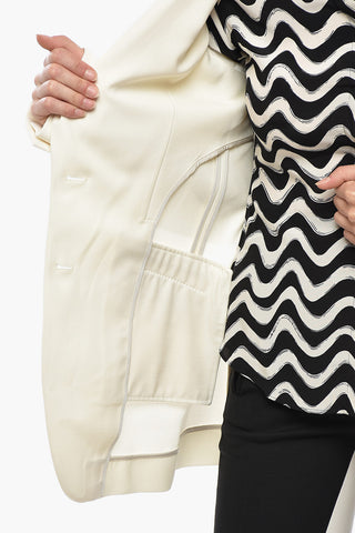 Two-Button Wool-Blend Blazer With Peak Lapel And Rear Vent